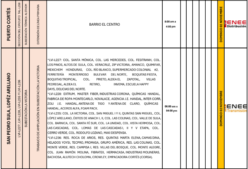 Lista de colonias que no tendrán luz pasado mañana