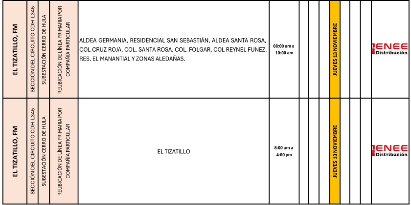 Lista de colonias que no tendrán luz pasado mañana