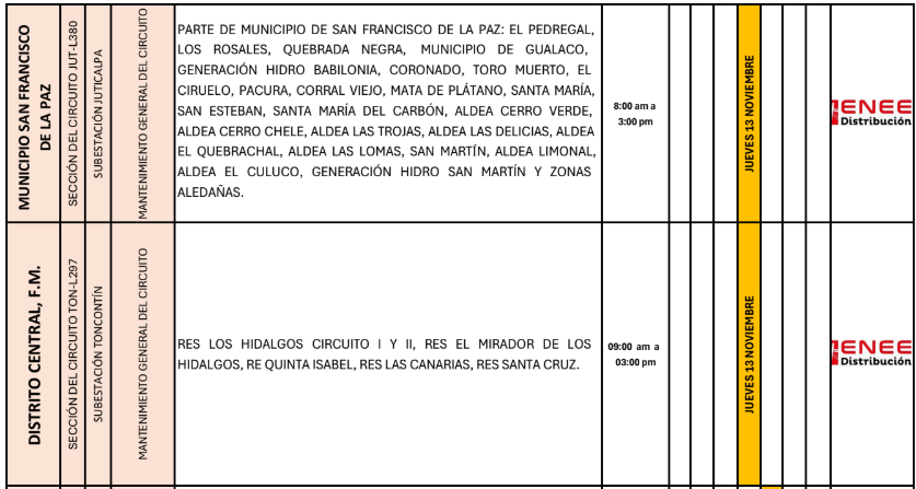 Lista de colonias que no tendrán luz pasado mañana