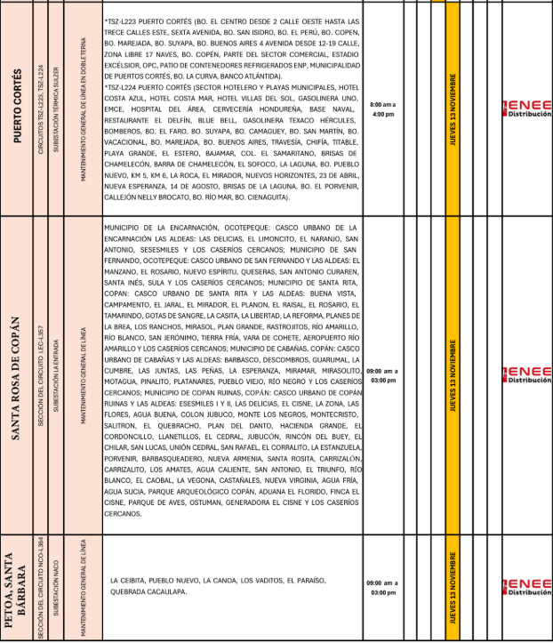 Lista de colonias que no tendrán luz pasado mañana