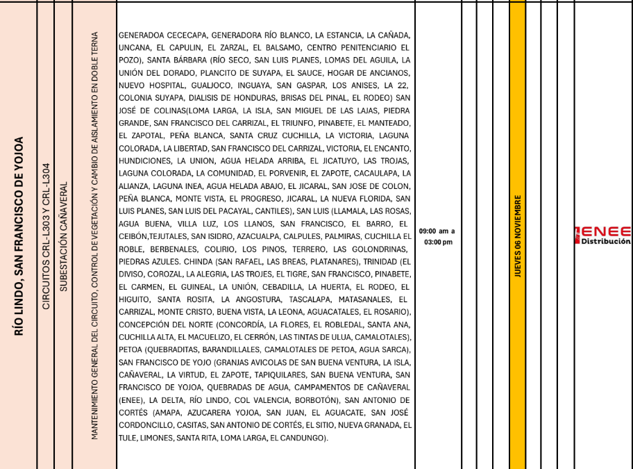 Lista de colonias que no tendrán luz pasado mañana