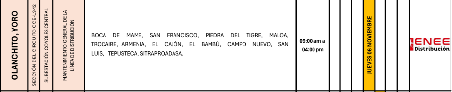 Lista de colonias que no tendrán luz pasado mañana