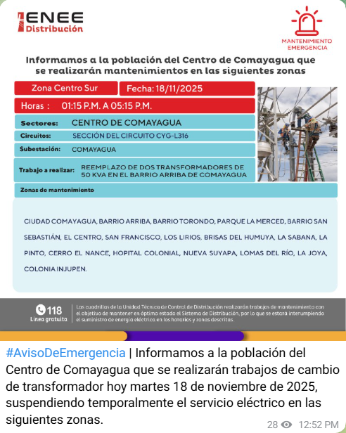 Lista de colonias que no tendrán luz pasado mañana