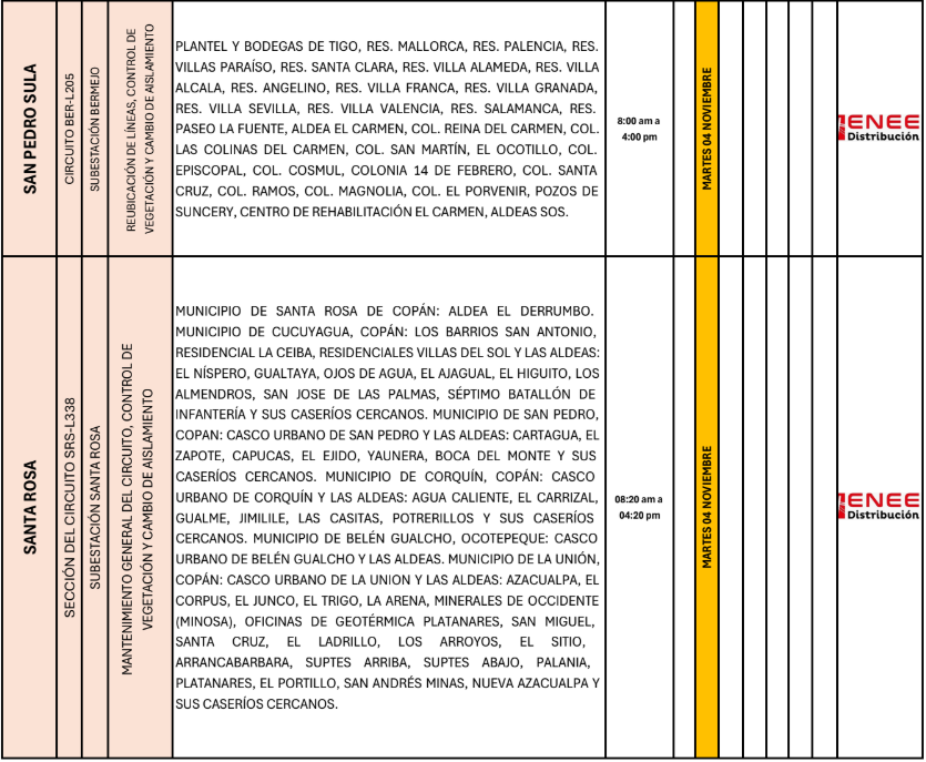 Lista de colonias que no tendrán luz pasado mañana