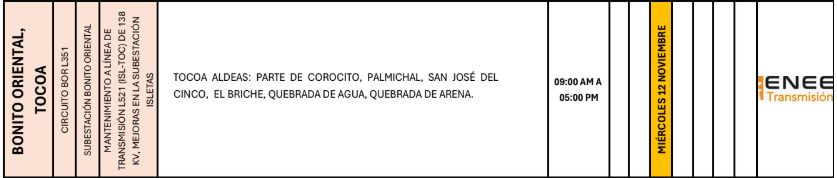 Lista de colonias que no tendrán luz pasado mañana