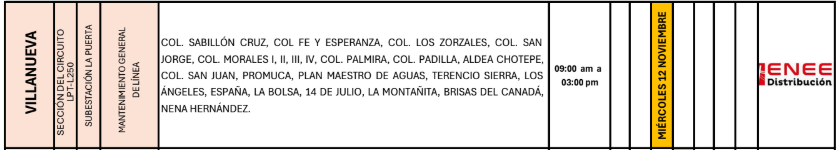 Lista de colonias que no tendrán luz pasado mañana