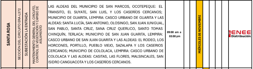 Lista de colonias que no tendrán luz pasado mañana