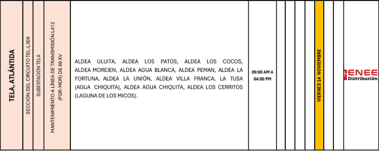 Lista de colonias que no tendrán luz pasado mañana