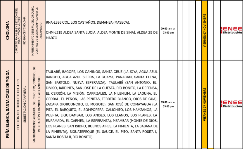 Lista de colonias que no tendrán luz pasado mañana