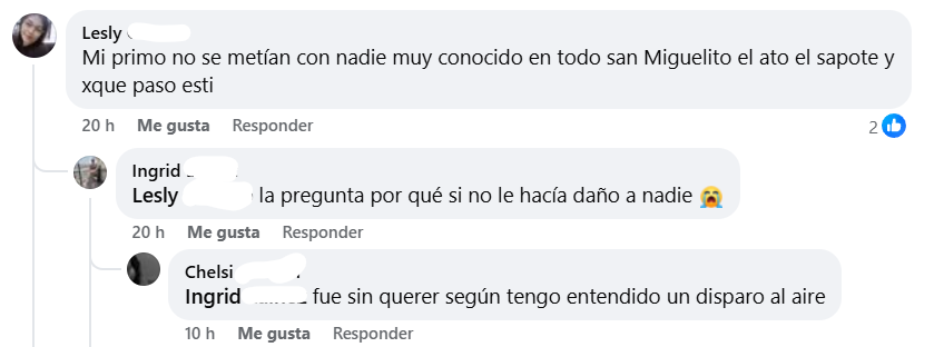 Captura de pantalla de los comentarios