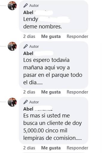 Captura de pantalla de los comentarios
