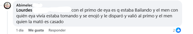 Captura de pantalla del comentario