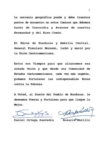 Carta de Asfura y Murillo a Asfura