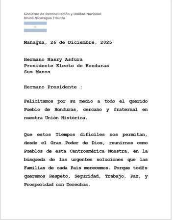 Carta de Asfura y Murillo a Asfura