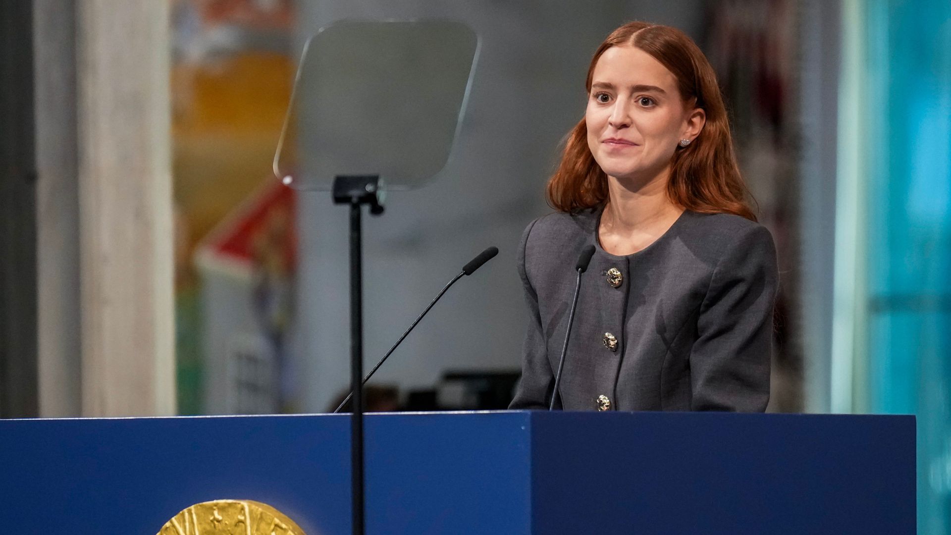 'Debemos luchar por la libertad': hija de María Corina Machado en ceremonia del Nobel de la Paz