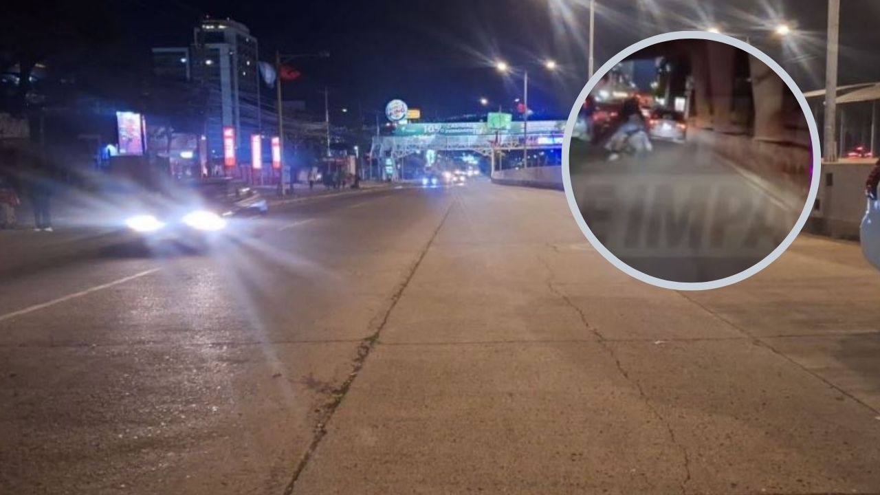 '¡Ay, hijue p*!', graban accidente de pareja en moto en bulevar de Tegucigalpa