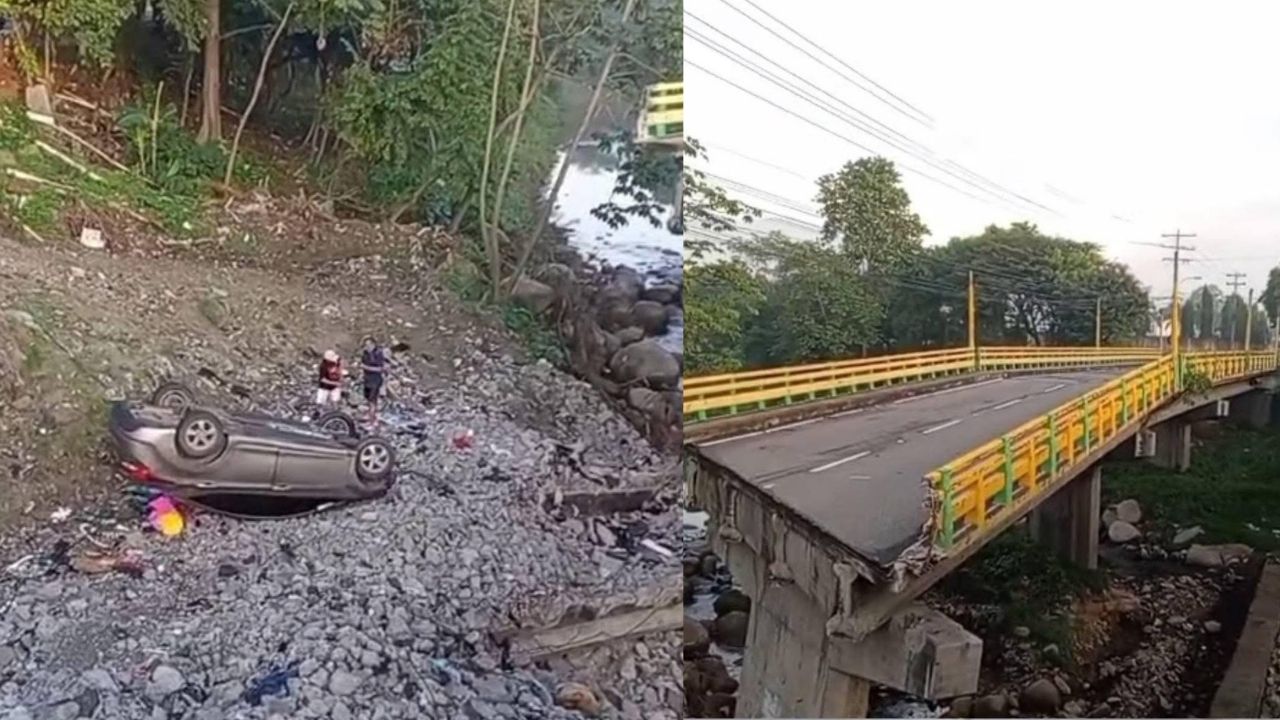 VIDEO: 'Rápido y furioso', conductora sale volando de puente en mal estado
