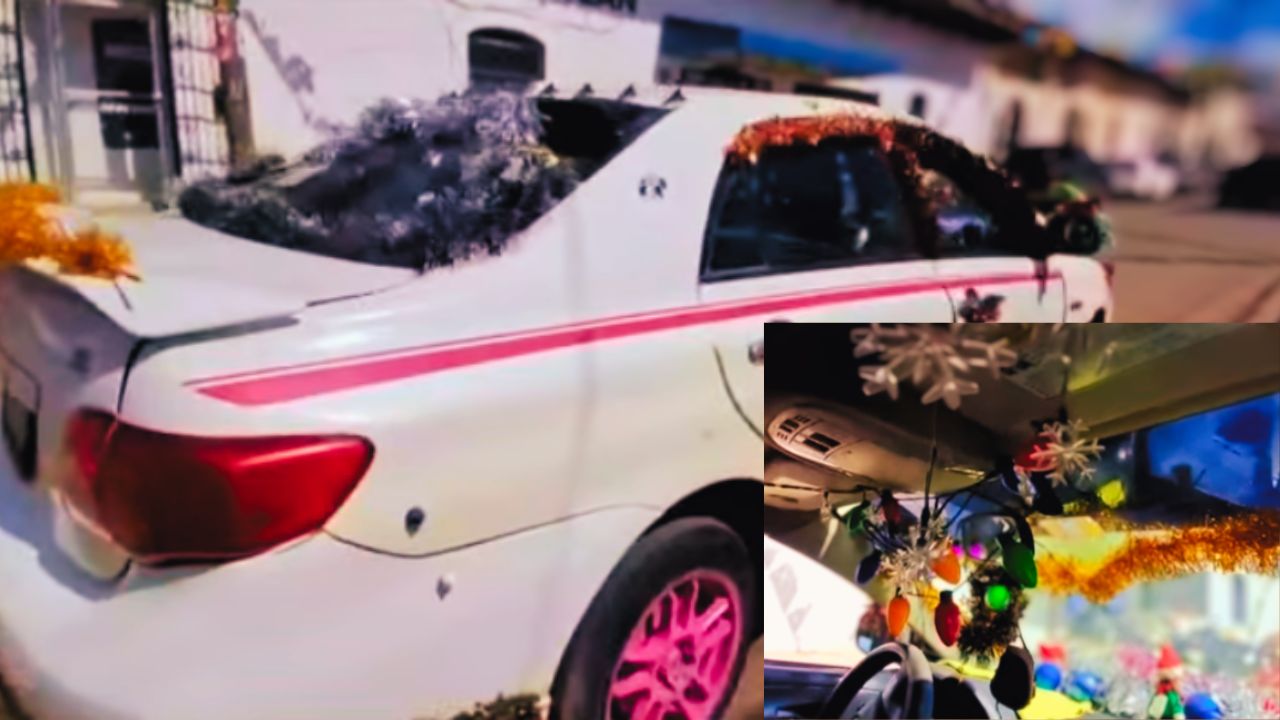 'Es una alegría': Taxi navideño se vuelve sensación entre pasajeros en Danlí