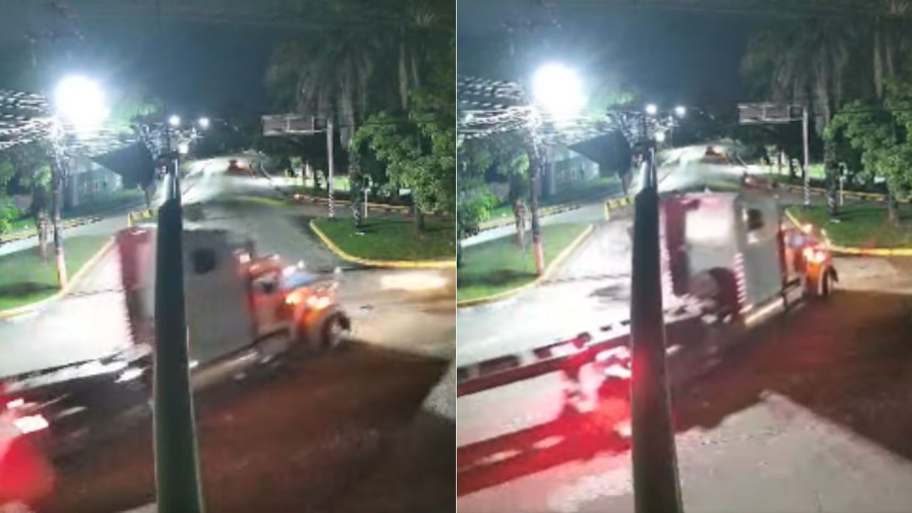 Imagen de Video captó accidente entre moto y una rastra en el que hondureña perdió su pierna