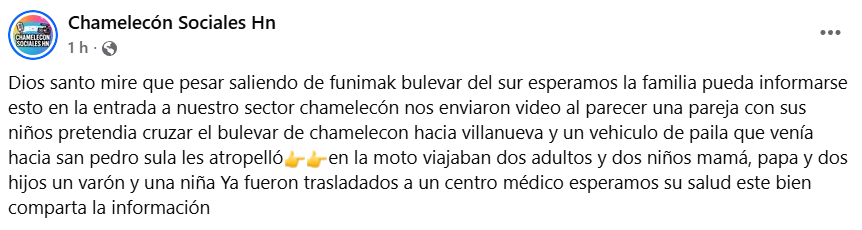 Captura de pantalla de la publicación
