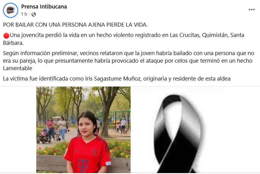 Captura de pantalla de la publicación