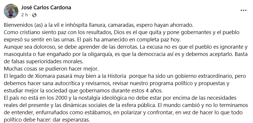 Captura de pantalla de la publicación