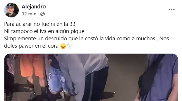 Captura de pantalla de la publicación