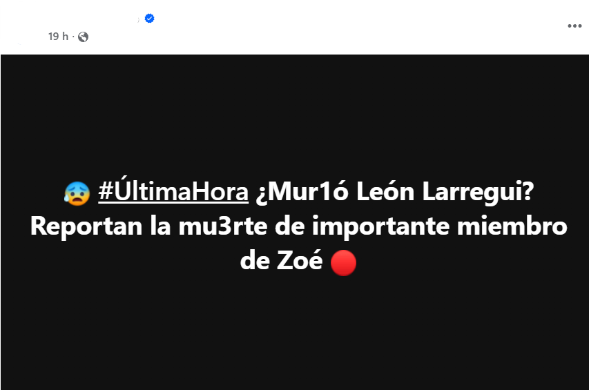 Captura de pantalla de la publicación