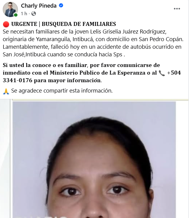 Captura de pantalla de la publicación