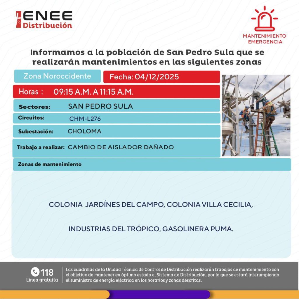 Lista de colonias que no tendrán luz pasado mañana