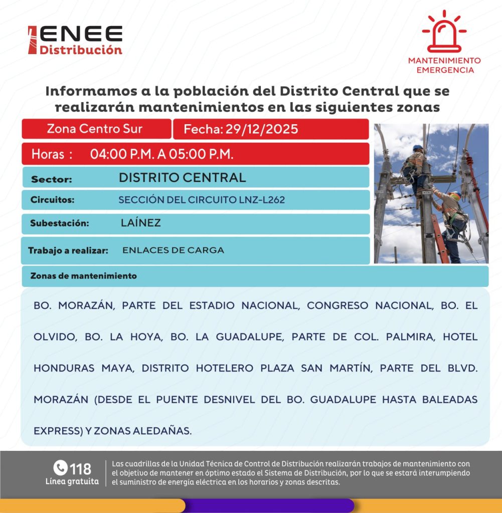 Lista de colonias que no tendrán luz pasado mañana