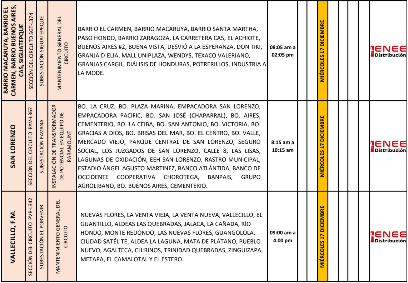 Lista de colonias que no tendrán luz pasado mañana
