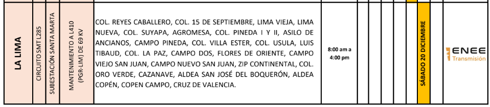 Lista de colonias que no tendrán luz pasado mañana