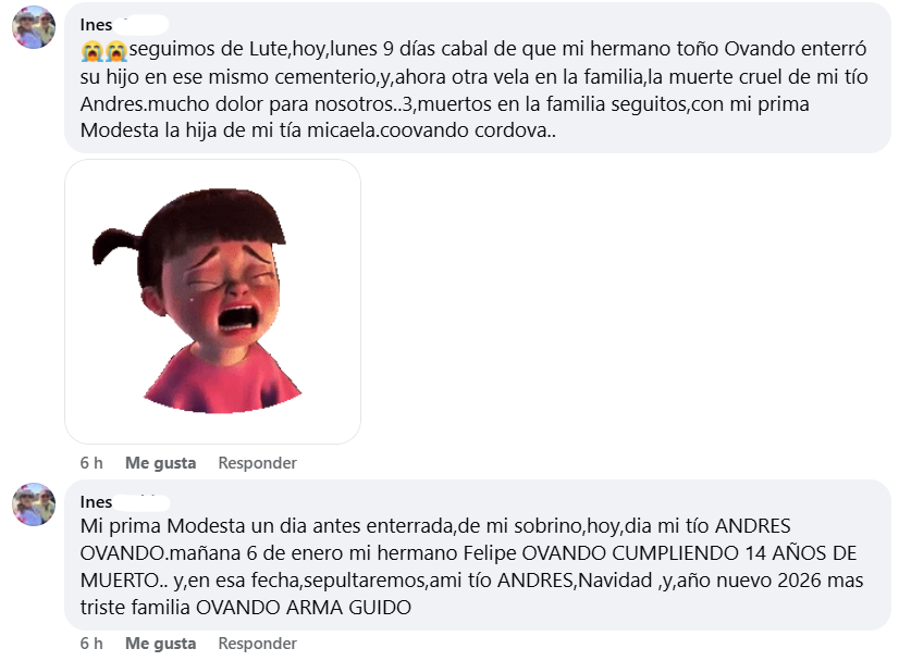 Captura de pantalla de los comentarios