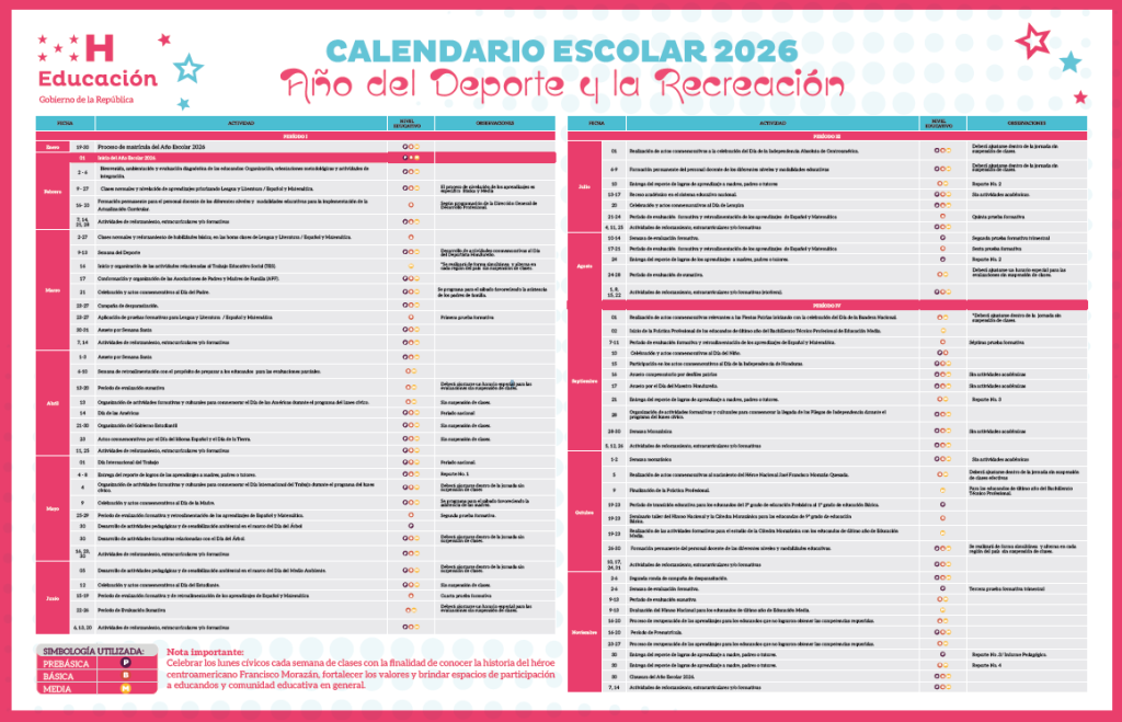 Foto del calendario escolar 2026