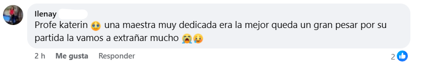 Captura de pantalla del comentario