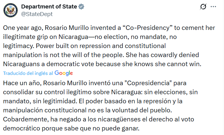 Captura de pantalla de la publicación