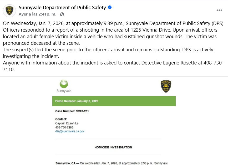 Captura de pantalla de la publicación