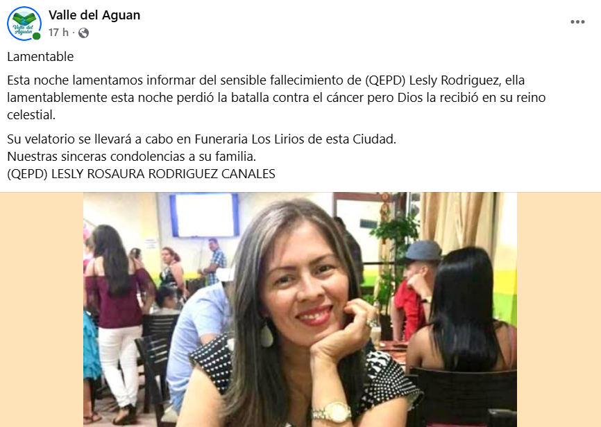 Captura de pantalla de la publicación