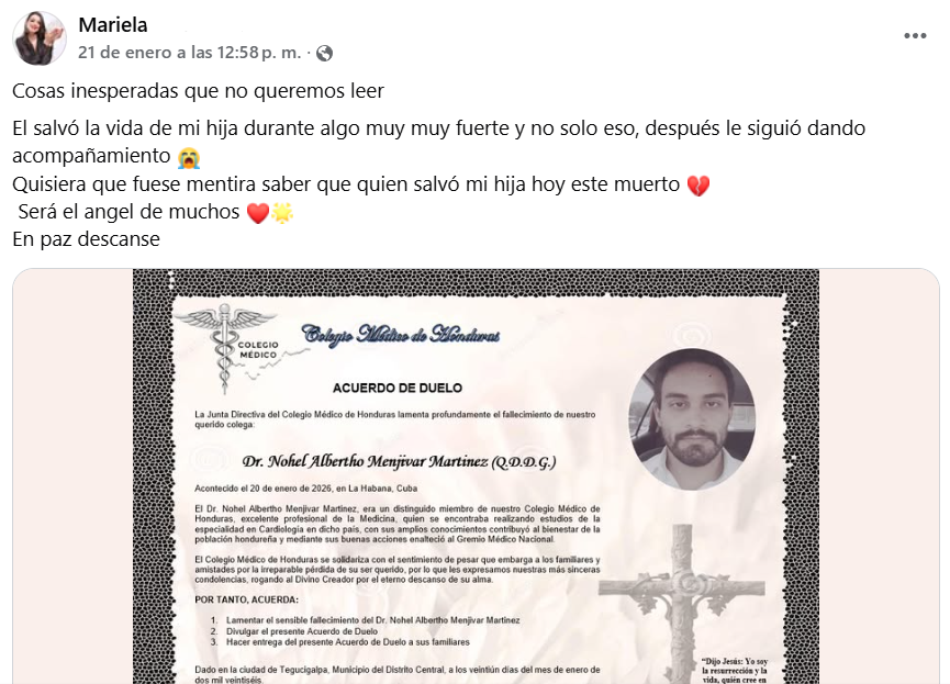 Captura de pantalla de la publicación