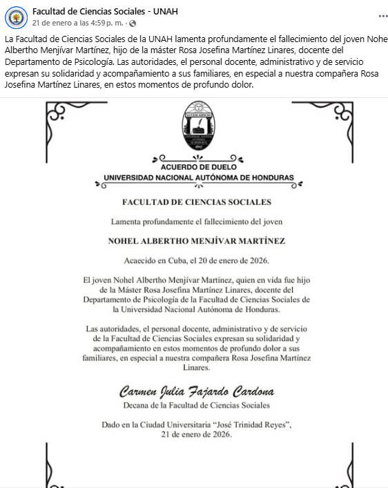 Captura de pantalla de la publicación