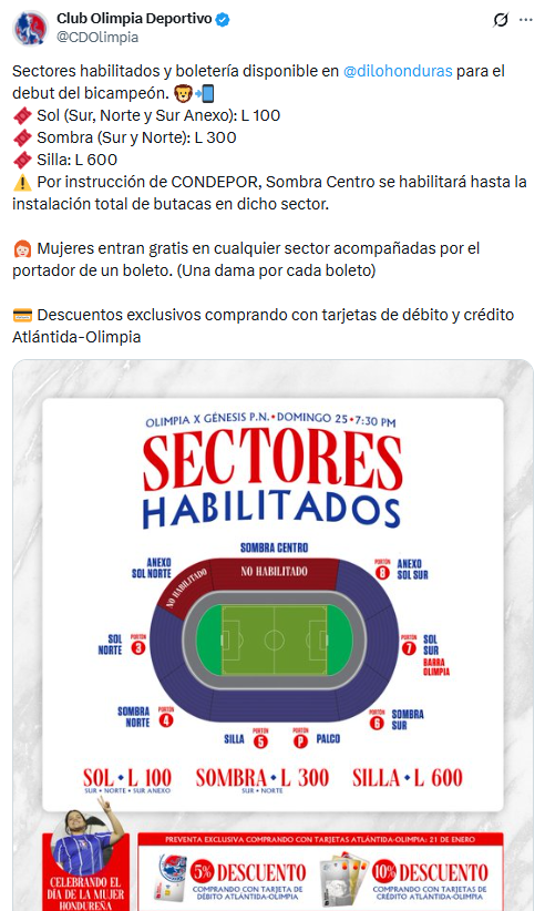 Captura de pantalla de los precios de los boletos