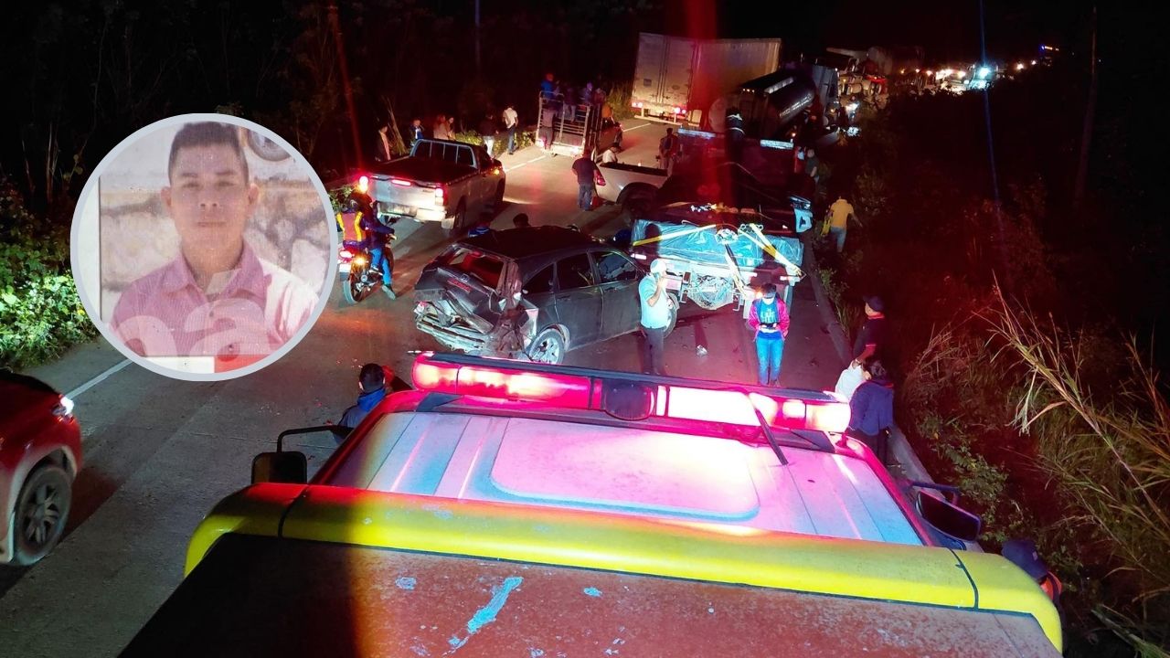 VIDEO: Identifican a motociclista muerto en quíntuple colisión en Copán