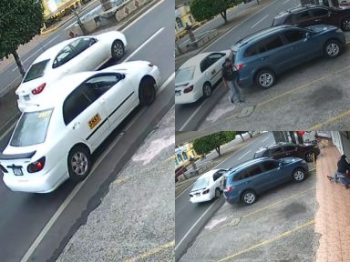 Vídeo: A bordo de un taxi, sujetos perpetran asalto en el bulevar Morazán