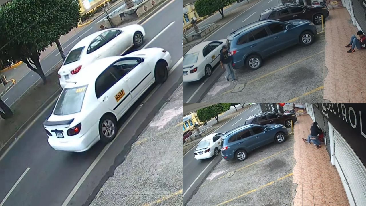 Vídeo: A bordo de un taxi, sujetos cometen asalto en el bulevar Morazán
