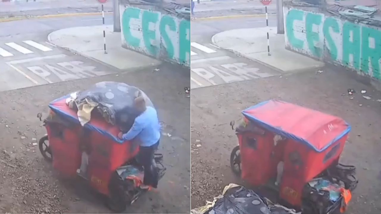 VIDEO: Hombres en mototaxi trasladan un cadáver dentro de colchón y lo dejan abandonado