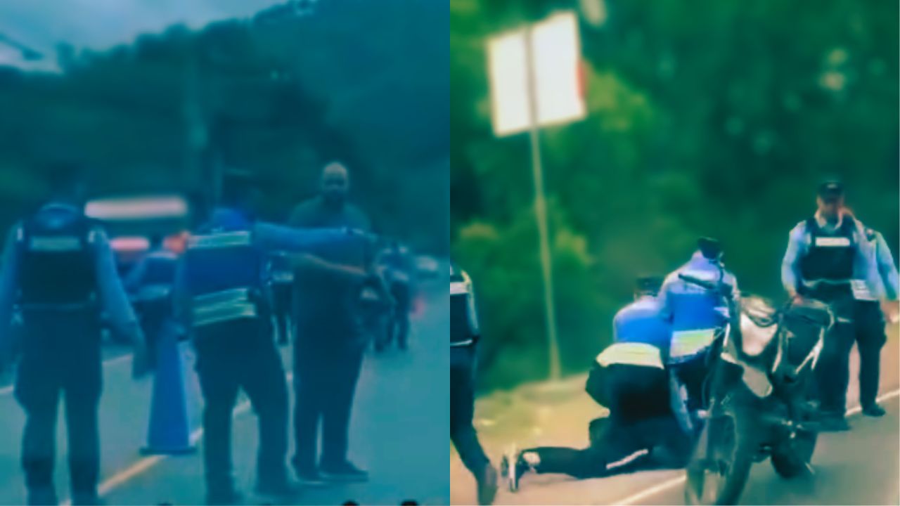 Vídeo: Motociclista enfrentó a policías durante operativo, en el Distrito Central