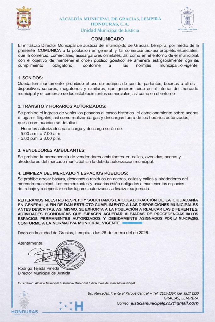 Comunicado de la Alcaldía