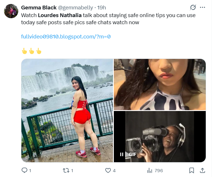 Captura de pantalla de una publicación que asegura tener el video viral del billar de Lourdes Nathalia Miranda Chávez 