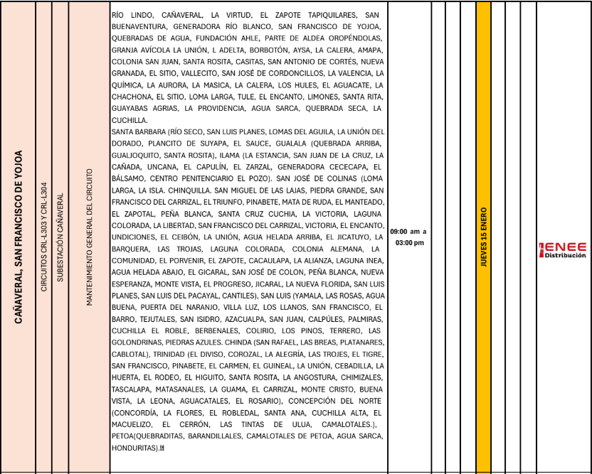 Lista de colonias que no tendrán luz pasado mañana